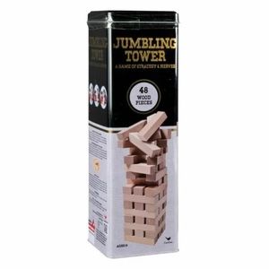 Jumbling Tower Game in Nice Tin Container - 48 pieces